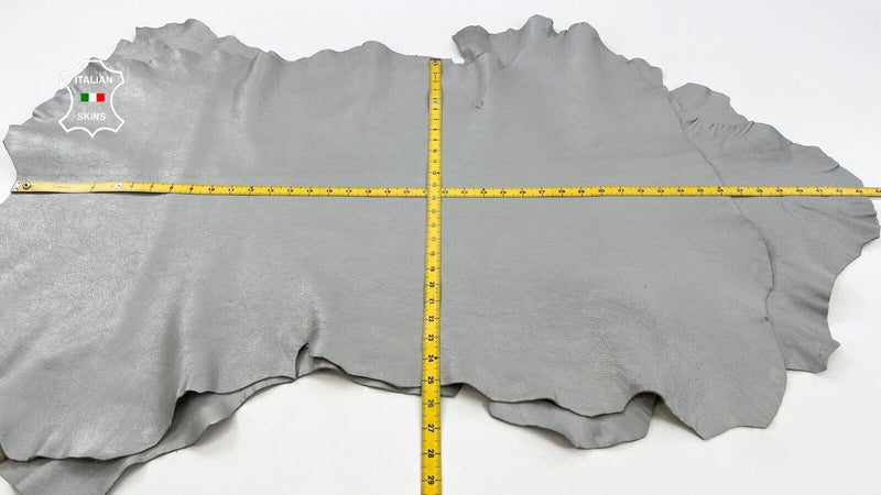 SILVER GREY ROUGH Thick Soft Italian Goatskin leather 3 skins 20sqf 1.2mm #C1445