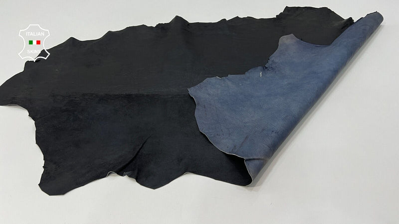 BLACK MIDNIGHT CRINKLE ANTIQUED Soft Italian Lambskin leather 8sqf 0.7mm #C259