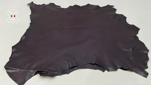 PLUM ANTIQUED CRINKLE SHINY GLOSSY Goatskin  leather 2 skins 10+sqf 0.8mm #B9900