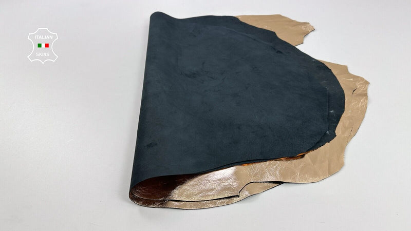 METALLIC LIGHT COPPER CRINKLED WRINKLED Lamb leather 2 skins 12sqf 0.8mm #C2362