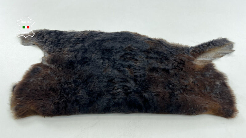 BROWN DISTRESSED SHORT Italian Hair On sheepskin shearling fur  17"X21" #C1389