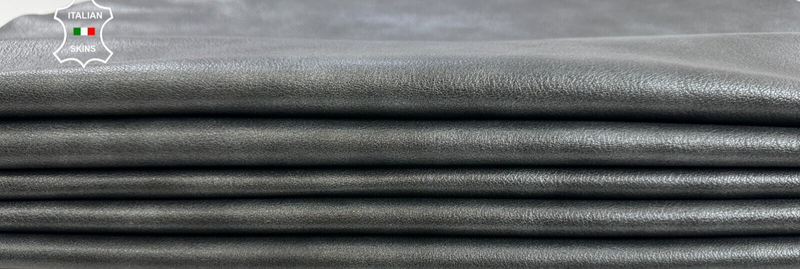 SMOKED CHROME GREY DISTRESSED ANTIQUED Goat leather 2 skins 10sqf 1.1mm #C2481