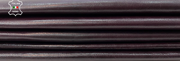 PLUM ANTIQUED CRINKLE SHINY GLOSSY Goatskin  leather 2 skins 10+sqf 0.8mm #B9900