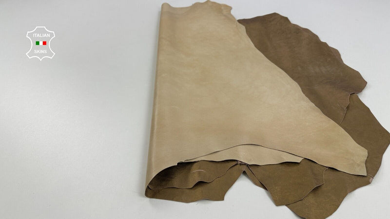 BRONZE PEARLIZED VINTAGE LOOK Thin Soft Lamb leather 2 skins 10sqf 0.6mm #C2699