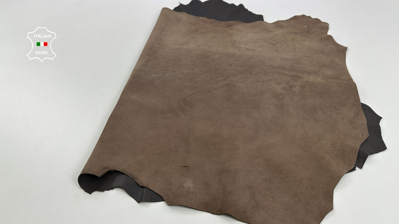 DARK TAUPE BROWN Soft Italian Lambskin Sheep leather hides 8+sqf 1.0mm #C2946