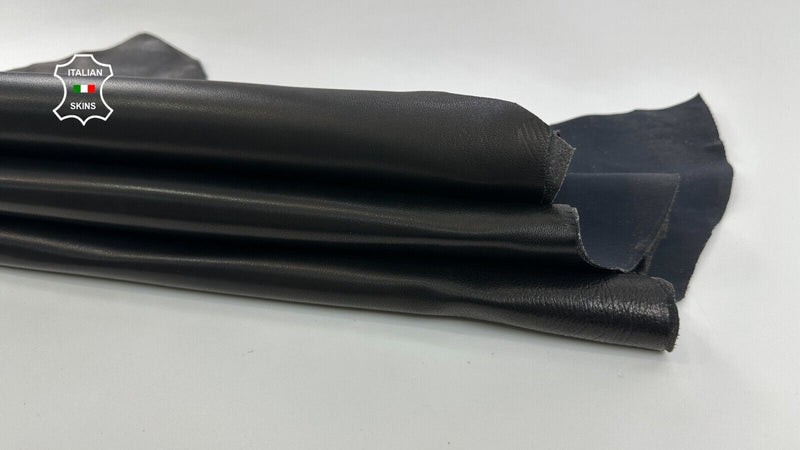 NATURAL BLACK Thick Soft STRETCH Backed Lycra Lambskin leather 6+sqf 1.4mm C2934