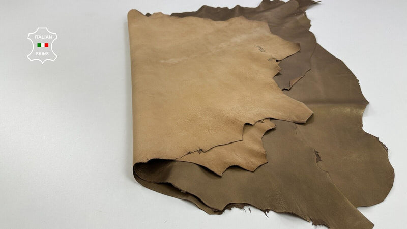 BRONZE PEARLIZED Soft Italian Lambskin leather hides 2 skins 12+sqf 0.8mm #C2698