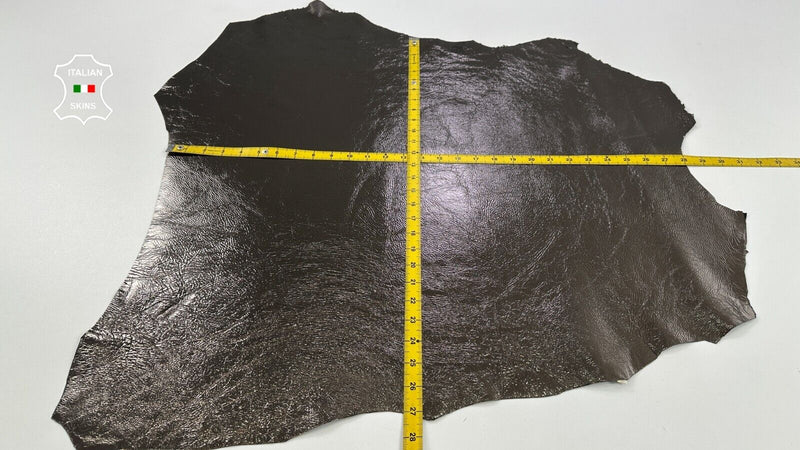 METALLIC SMOG CRINKLED Italian Lambskin Sheep leather hides 5+sqf 0.7mm #C2927