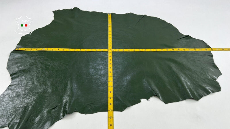 AVOCADO GREEN PATENT SHINY CRINKLE Soft Italian Goat leather 6sqf 0.7mm #C1665