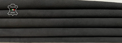 Two pieces of black nubuck lamb leather in anthracite with a washed finish, 9+ sq ft, 1.0mm thick, from ITALIANSKINS leather hides collection.