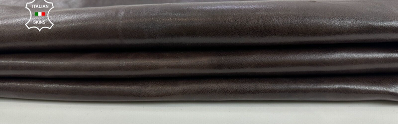 MAHOGANY BROWN SHINY VEGETABLE TAN Soft Lambskin leather hide 7+sqf 1.0mm C2944