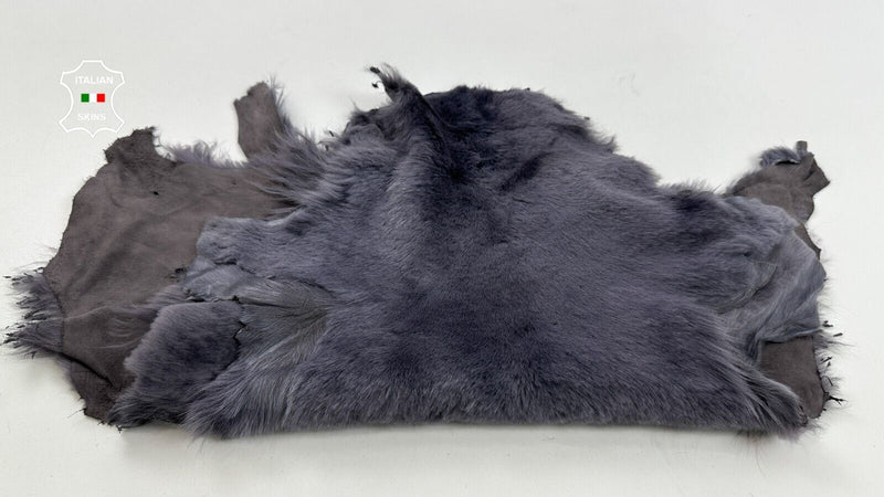 purplish grey sheepskin Hair on Suede back hides fur 2 skins total 16"x28" C2524