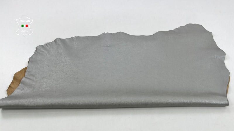 SILVER PEARLIZED ROUGH Thick Itaklian Goatskin leather hides 7sqf 1.2mm #C1072