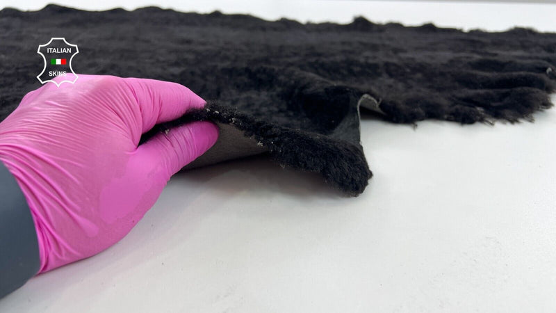 VERY DARK BROWN TOSCANA Hair On Italian sheepskin shearling fur 23"X35" C1384