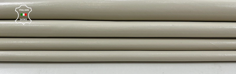 IVORY COATED SHINY Thin Soft Italian Lambskin leather hides 6sqf 0.5mm #C1673