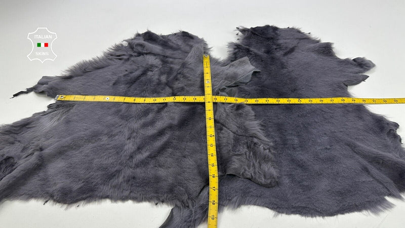 purplish grey sheepskin Hair on Suede back hides fur 2 skins total 16"x28" C2524