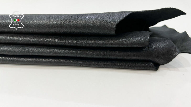 VINTAGE BLACK SHINY Soft Italian Lambskin leather Bookbinding 5sqf 0.8mm #C86