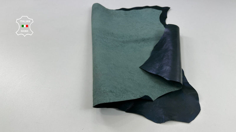 PATENT PEARLIZED PETROL BLUE SHINY Italian Goatskin leather 4+sqf 0.8mm #C2243