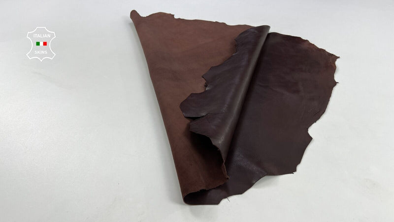 REDDISH CHESTNUT BROWN SHINY Soft Italian Lambskin leather hide 4sqf 1.0mm C1721