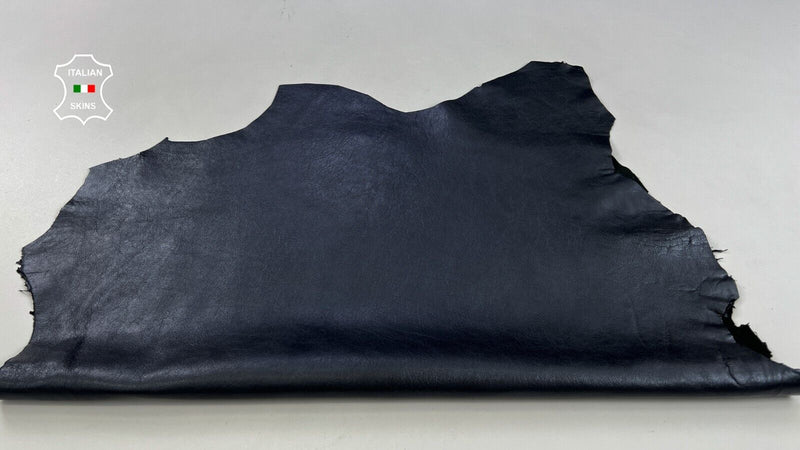 WASHED PEARLIZED GUNMETAL ROUGH Thick Soft Italian Lamb leather 6sqf 1.3mm C1853