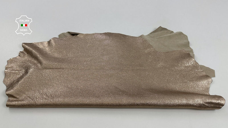 METALLIC ROSE GOLD ROUGH Soft Italian Lambskin leather hides 5sqf 1.0mm #C2469