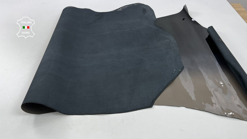 PATENT BLACK FOGGY DISTRESSED TAUPE BEIGE Strong Calf leather 9+sqf 1.0mm C1191