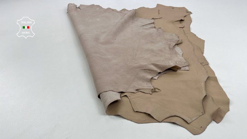 BEIGE NUDE Soft Italian Lambskin leather hide hides 3 skins 15+sqf 0.8mm C1612