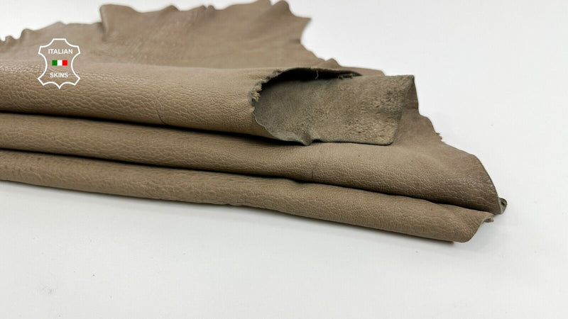 KHAKI GRAINY VEGETABLE TAN Thick Soft Italian Lambskin leather 5sqf 1.5mm #C2938