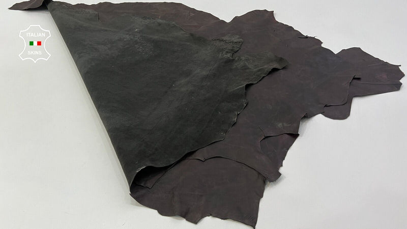 BROWN ANTIQUED VEGETABLE TAN Soft Italian Lamb leather 2 skins 14sqf 0.7mm #C376