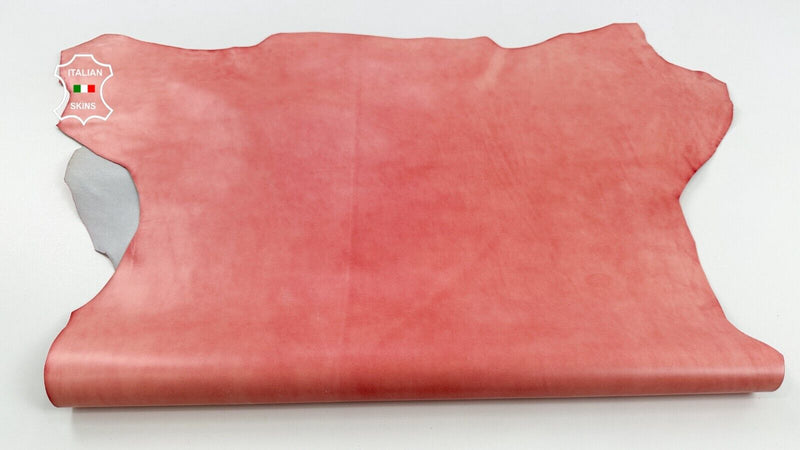 ROSE SALMON DISTRESSED COATED VINTAGE Thick Goatskin leather 7+sqf 1.2mm #C2441