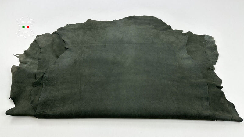 PETROL ARMY DARK GREEN NUBUCK Soft Lambskin leather 4 skins 25+sqf 0.9mm #C2368