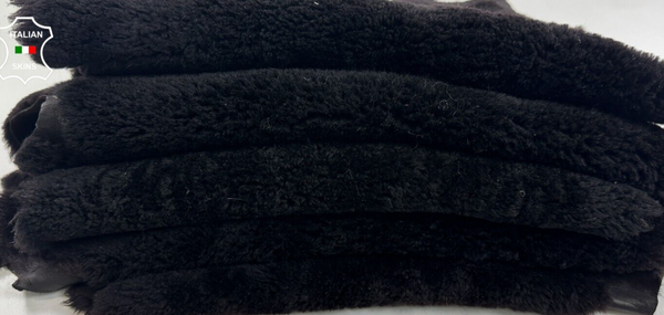 VERY DARK BROWN sheepskin Hair on leather fur 4 skins 17"x29" total 10sqf #C2623