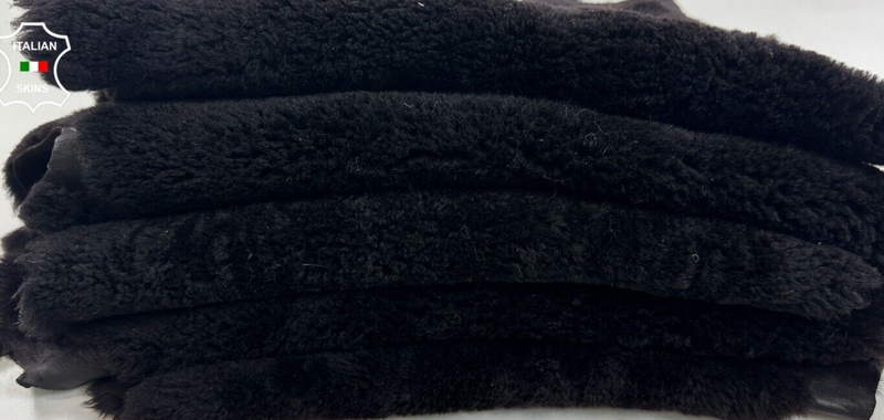 VERY DARK BROWN sheepskin Hair on leather fur 4 skins 17"x29" total 10sqf #C2623