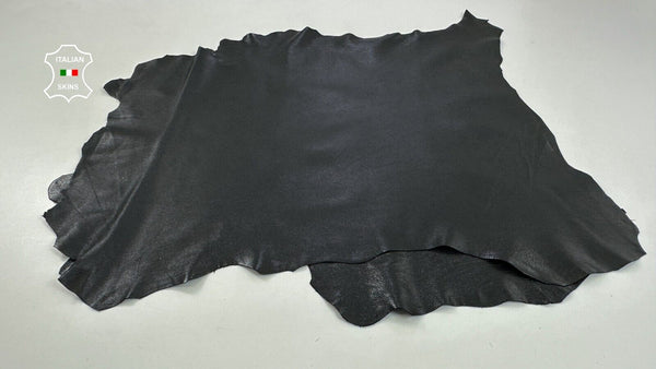 BLACK SHINY Soft Italian Lambskin Sheep leather hides 2 skins 10+sqf 0.9mm C2792
