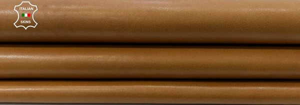 NATURAL TAN VEGETABLE TANNED Soft Italian Lambskin hide leather 7+sqf 0.9mm C253