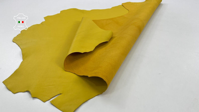 YELLOW Thick Italian Lambskin Sheep Lamb leather hides skins 8+sqf 1.2mm #C1415