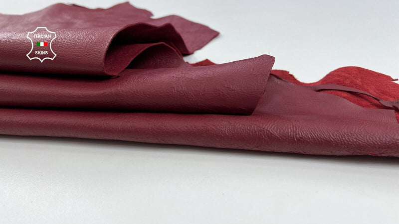 WINE BORDEAUX ROUGH Thick Goatskin Goat leather hides skins 8sqf 1.4mm #C2110