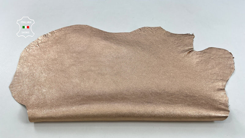 METALLIC ROSE GOLD WASHED ROUGH Thick Soft Lambskin leather 3+sqf 1.9mm #C1856