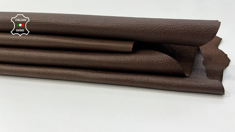BROWN PEBBLE GRAINY ANTIQUED VEGETABLE TAN Italian Goat leather 6sqf 0.8mm #C39