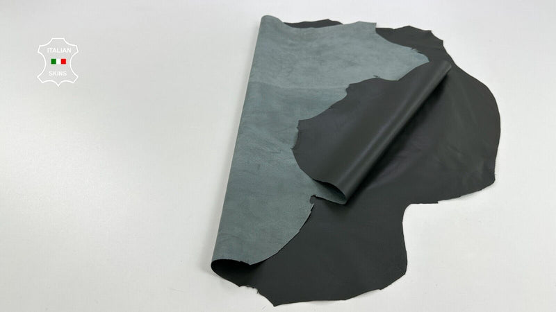 VERY DARK OLIVE GREEN Thin Soft Italian Lambskin leather hides 6sqf 0.6mm C2883