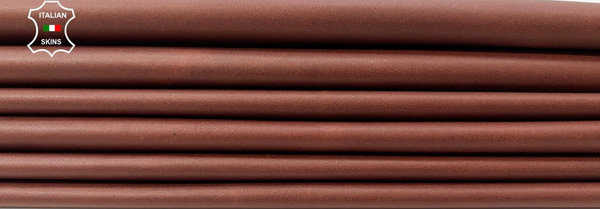 NATURAL BURNT BROWN Thin Soft Italian Lamb Leather 2 skins 10+sqf 0.6mm #B9875