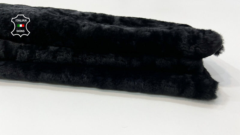 BLACK SHORT Hair On sheepskin Lamb shearling fur leather hides 24"X31" #C425