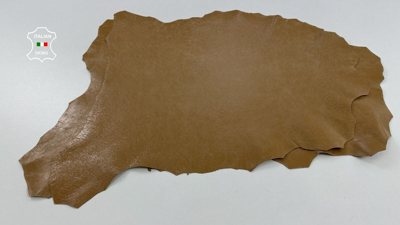 SAND CRACKED VINTAGE LOOK SHINY Goatskin leather 2 skins hides 8sqf 0.9mm C2864