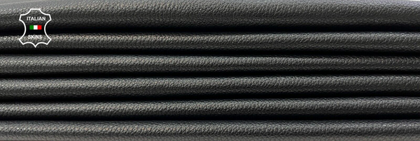 BLACK PEBBLE GRAINY Soft Italian Goatskin leather hide 2 skins 10+sqf 0.8mm C209