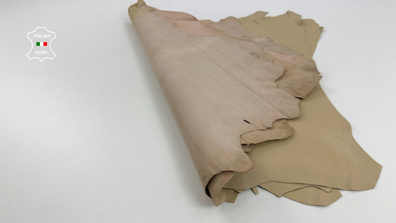 KHAKI BEIGE Italian Goatskin Goat leather skin hides 11 skins 33+sqf 0.9mm C2939