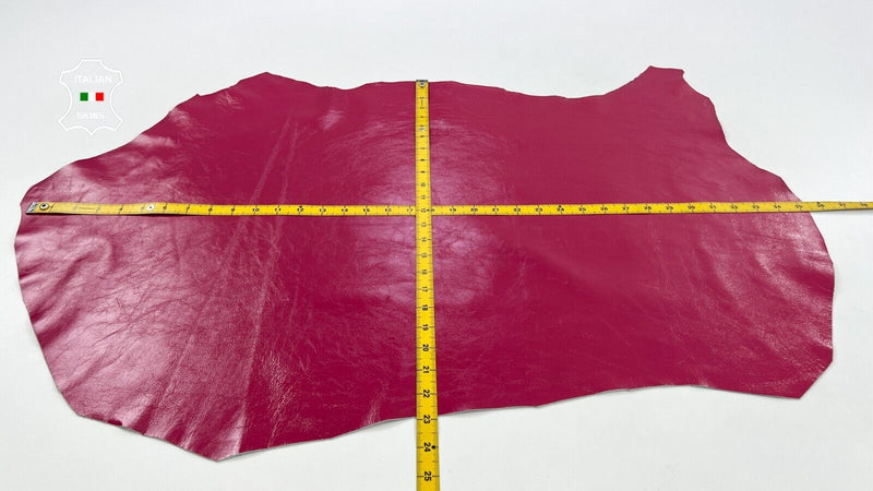 PATENT HOT PINK SHINY CRINKLED Soft Italian Lambskin leather 5sqf 0.9mm #C1562