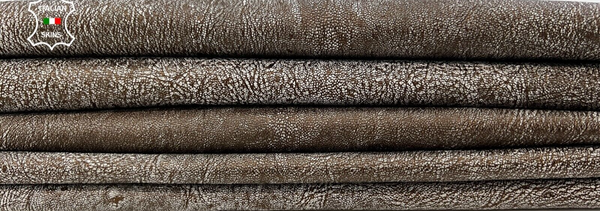 PEARLIZED BRONZE STONEWASH VINTAGE Thick Goat leather 2 skins 8+sqf 1.1mm #B9819