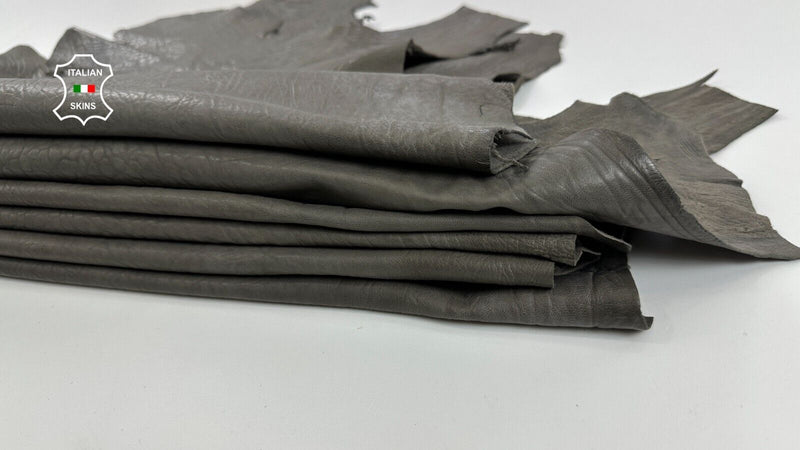 NATURAL GRAINY TAUPE GREY Thick Soft Lambskin leather 7 skins 36sqf 1.3mm #C2930