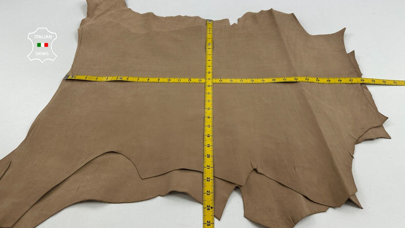 LIGHT SAND NUDE NUBUCK Italian Goatskin leather hides 2 skins 10sqf 1.0mm C3038