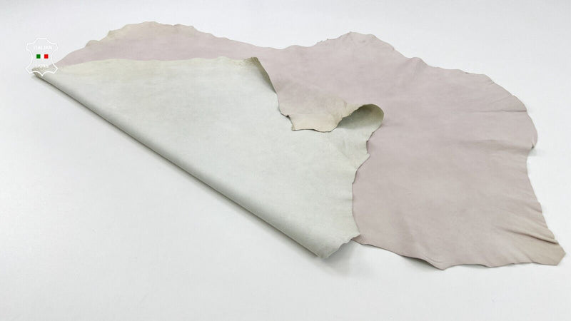 NATURAL IVORY BONES Soft Italian Lambskin sheep leather hides 6sqf 0.7mm C668